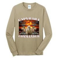 Capybara Commander Funny Capybara Warrior Tall Long Sleeve T-Shirt