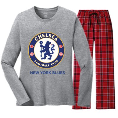 Cool Chelsea Football Club New York Blues Women's Long Sleeve Flannel Pajama Set 