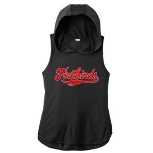 Carthage College Firebirds Classic Athletic Script Throwback Ladies PosiCharge Tri-Blend Wicking Draft Hoodie Tank