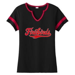 Carthage College Firebirds Classic Athletic Script Throwback Ladies Halftime Notch Neck Tee