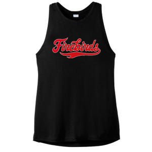 Carthage College Firebirds Classic Athletic Script Throwback Ladies PosiCharge Tri-Blend Wicking Tank