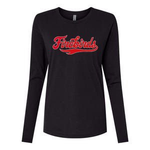 Carthage College Firebirds Classic Athletic Script Throwback Womens Cotton Relaxed Long Sleeve T-Shirt