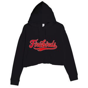 Carthage College Firebirds Classic Athletic Script Throwback Crop Fleece Hoodie