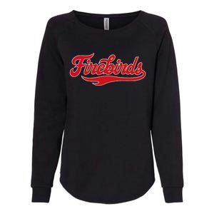 Carthage College Firebirds Classic Athletic Script Throwback Womens California Wash Sweatshirt