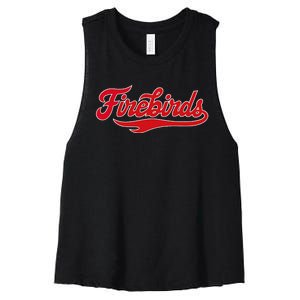 Carthage College Firebirds Classic Athletic Script Throwback Women's Racerback Cropped Tank