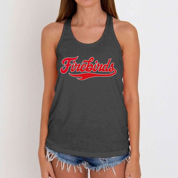 Carthage College Firebirds Classic Athletic Script Throwback Women's Knotted Racerback Tank