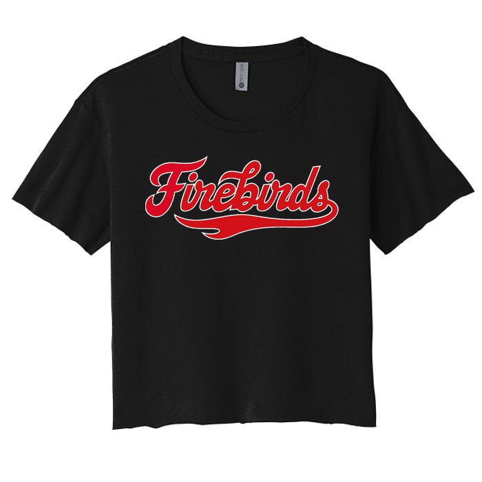 Carthage College Firebirds Classic Athletic Script Throwback Women's Crop Top Tee