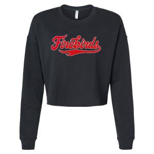 Carthage College Firebirds Classic Athletic Script Throwback Cropped Pullover Crew