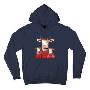 Christmas Cow Family Matching Outfit Tall Hoodie