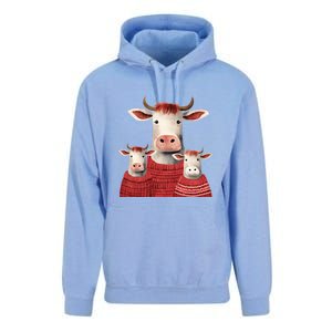 Christmas Cow Family Matching Outfit Unisex Surf Hoodie