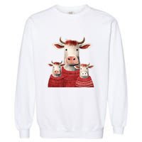 Christmas Cow Family Matching Outfit Garment-Dyed Sweatshirt