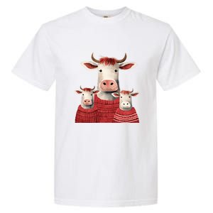 Christmas Cow Family Matching Outfit Garment-Dyed Heavyweight T-Shirt