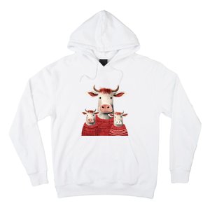 Christmas Cow Family Matching Outfit Hoodie