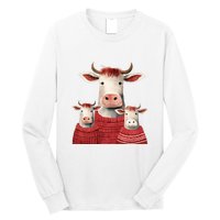 Christmas Cow Family Matching Outfit Long Sleeve Shirt