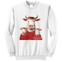 Christmas Cow Family Matching Outfit Sweatshirt