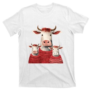 Christmas Cow Family Matching Outfit T-Shirt