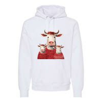 Christmas Cow Family Matching Outfit Premium Hoodie