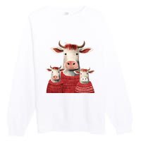 Christmas Cow Family Matching Outfit Premium Crewneck Sweatshirt