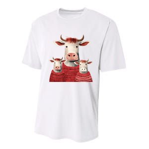 Christmas Cow Family Matching Outfit Performance Sprint T-Shirt