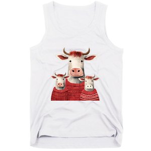 Christmas Cow Family Matching Outfit Tank Top