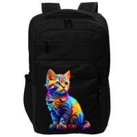 Cute Cat for Kitten Lovers Colorful Art Kitty Adoption Impact Tech Backpack