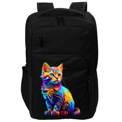 Cute Cat for Kitten Lovers Colorful Art Kitty Adoption Impact Tech Backpack