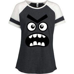 Creepy Carrots Face Halloween Funny Costume Enza Ladies Jersey Colorblock Tee