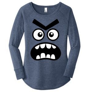 Creepy Carrots Face Halloween Funny Costume Women's Perfect Tri Tunic Long Sleeve Shirt