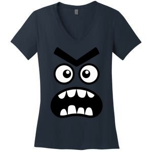 Creepy Carrots Face Halloween Funny Costume Women's V-Neck T-Shirt