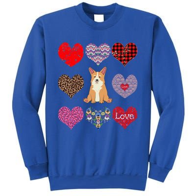 Cute Corgi Funny Dog Mom Hearts Pattern Valentines Day Gift Sweatshirt