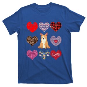 Cute Corgi Funny Dog Mom Hearts Pattern Valentines Day Gift T-Shirt