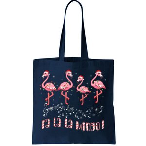 Candy Cane Flamingoes Fa La La Mingo Flamingo Christmas Tote Bag