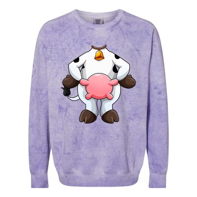 Cow Costume Funny Barnyard Cattle Dress Up Colorblast Crewneck Sweatshirt