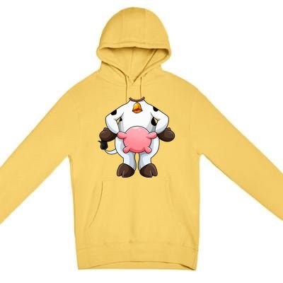 Cow Costume Funny Barnyard Cattle Dress Up Premium Pullover Hoodie