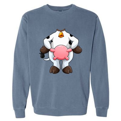 Cow Costume Funny Barnyard Cattle Dress Up Garment-Dyed Sweatshirt