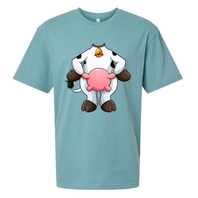 Cow Costume Funny Barnyard Cattle Dress Up Sueded Cloud Jersey T-Shirt