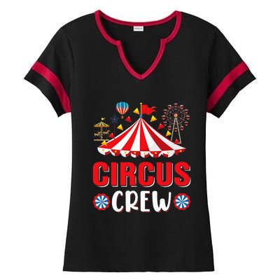 Circus Crew Funny Circus Staff Costume Circus Ladies Halftime Notch Neck Tee