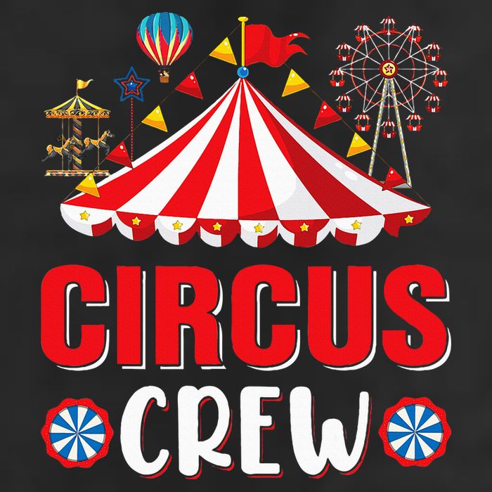 Circus Crew Funny Circus Staff Costume Circus 7 Panel Mesh Trucker Snapback Hat