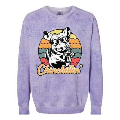 Chinchilla Chinchillin Funny Chinchilla Lover Novelty Colorblast Crewneck Sweatshirt