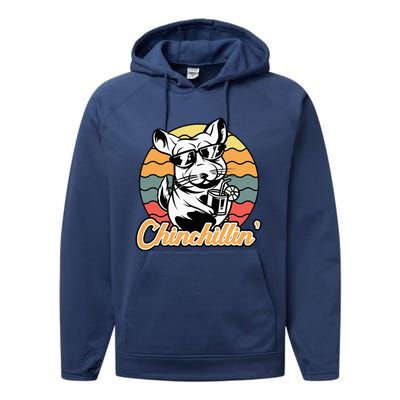 Chinchilla Chinchillin Funny Chinchilla Lover Novelty Performance Fleece Hoodie