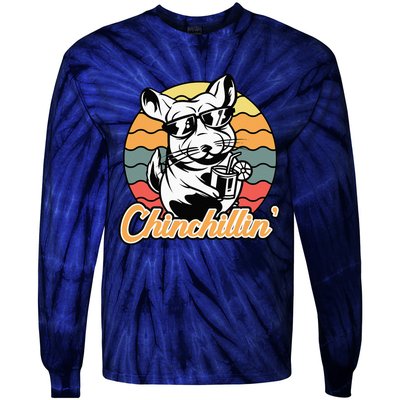 Chinchilla Chinchillin Funny Chinchilla Lover Novelty Tie-Dye Long Sleeve Shirt