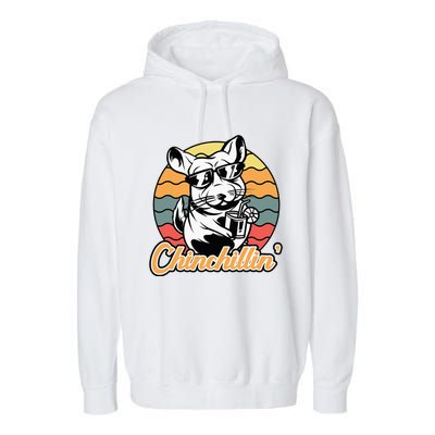 Chinchilla Chinchillin Funny Chinchilla Lover Novelty Garment-Dyed Fleece Hoodie