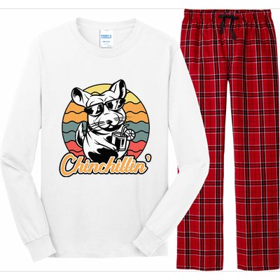 Chinchilla Chinchillin Funny Chinchilla Lover Novelty Long Sleeve Pajama Set