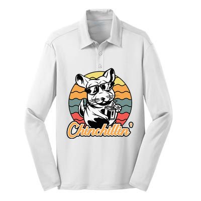 Chinchilla Chinchillin Funny Chinchilla Lover Novelty Silk Touch Performance Long Sleeve Polo