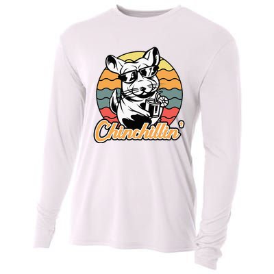 Chinchilla Chinchillin Funny Chinchilla Lover Novelty Cooling Performance Long Sleeve Crew