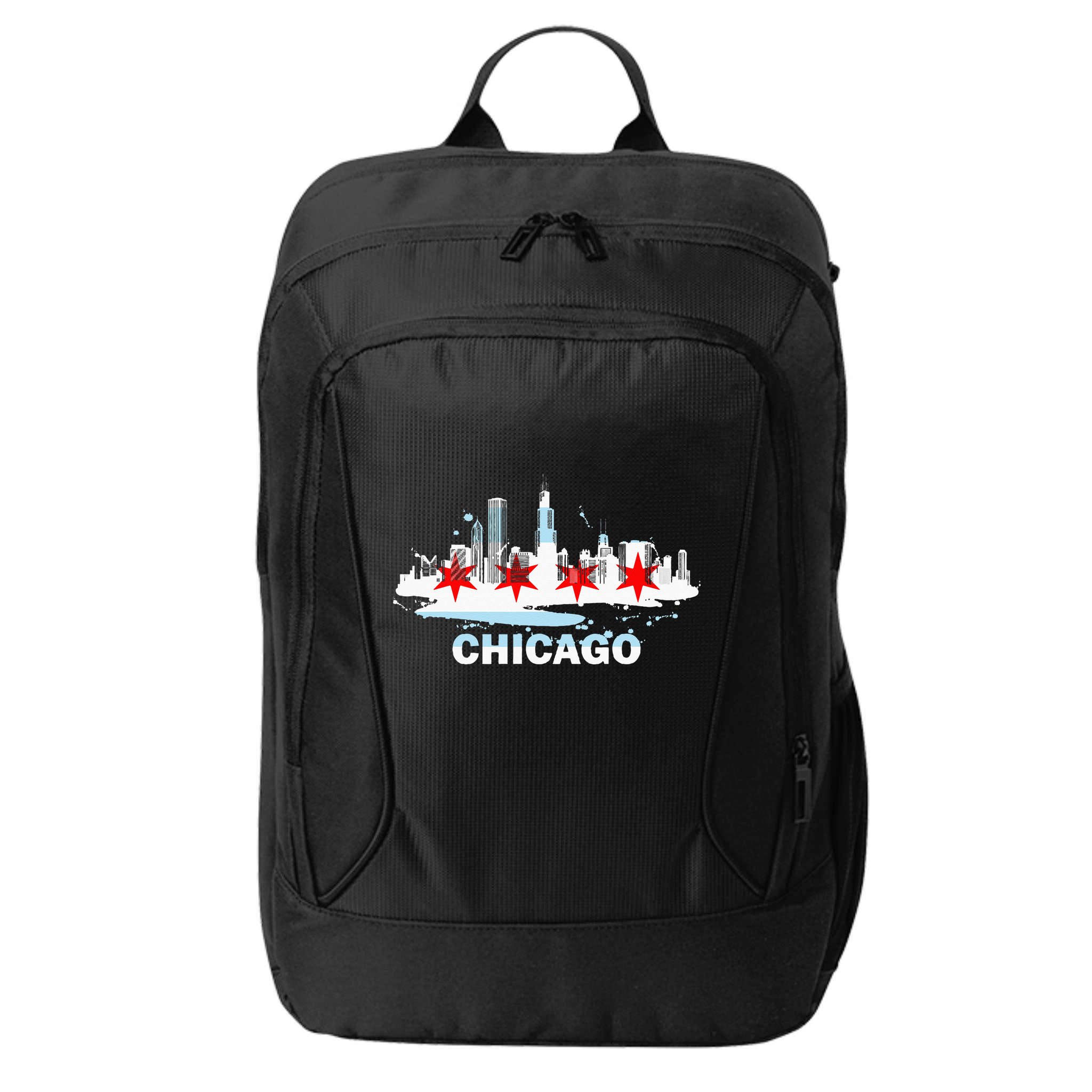 Chicago City Flag Downtown Skyline Chicago Skyline City Backpack