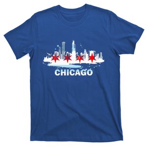 Chicago City Flag Downtown Skyline Chicago Skyline T-Shirt