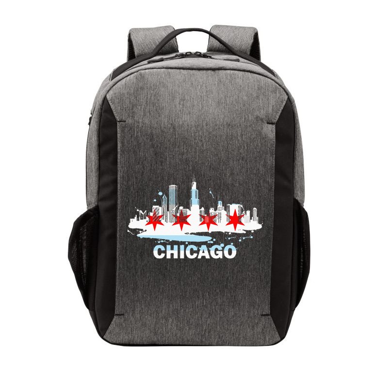 Chicago City Flag Downtown Skyline Chicago Skyline Vector Backpack