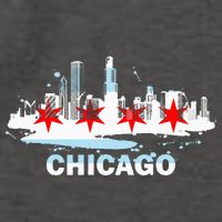 Chicago City Flag Downtown Skyline Chicago Skyline Vector Backpack