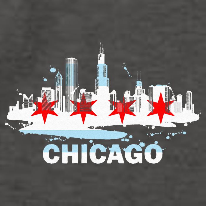 Chicago City Flag Downtown Skyline Chicago Skyline Vector Backpack